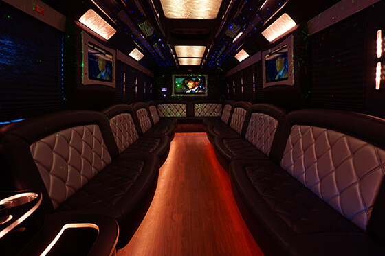 party bus with wood flooring