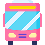 pink bus icon